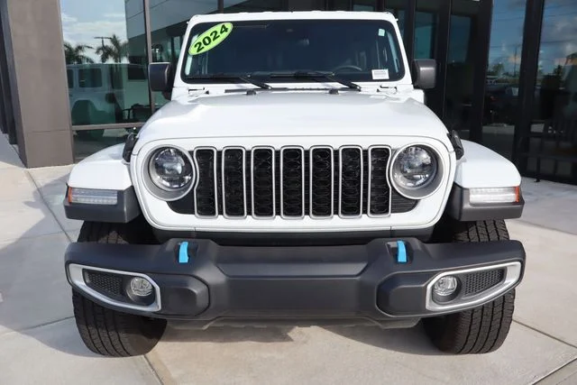Used 2024 Bright White Clearcoat Jeep Sahara 4xe image 9