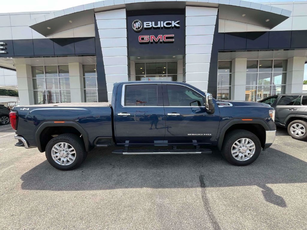 Certified Used 2021 PACIFIC BLUE METALLIC GMC SLT image 2