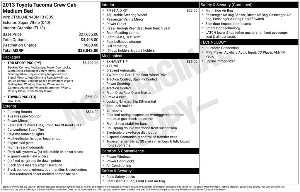 Used 2013 White Toyota Base image 9