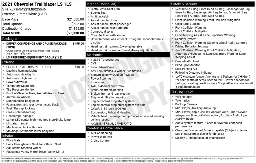 Certified Used 2021 Summit White Chevrolet LS image 5