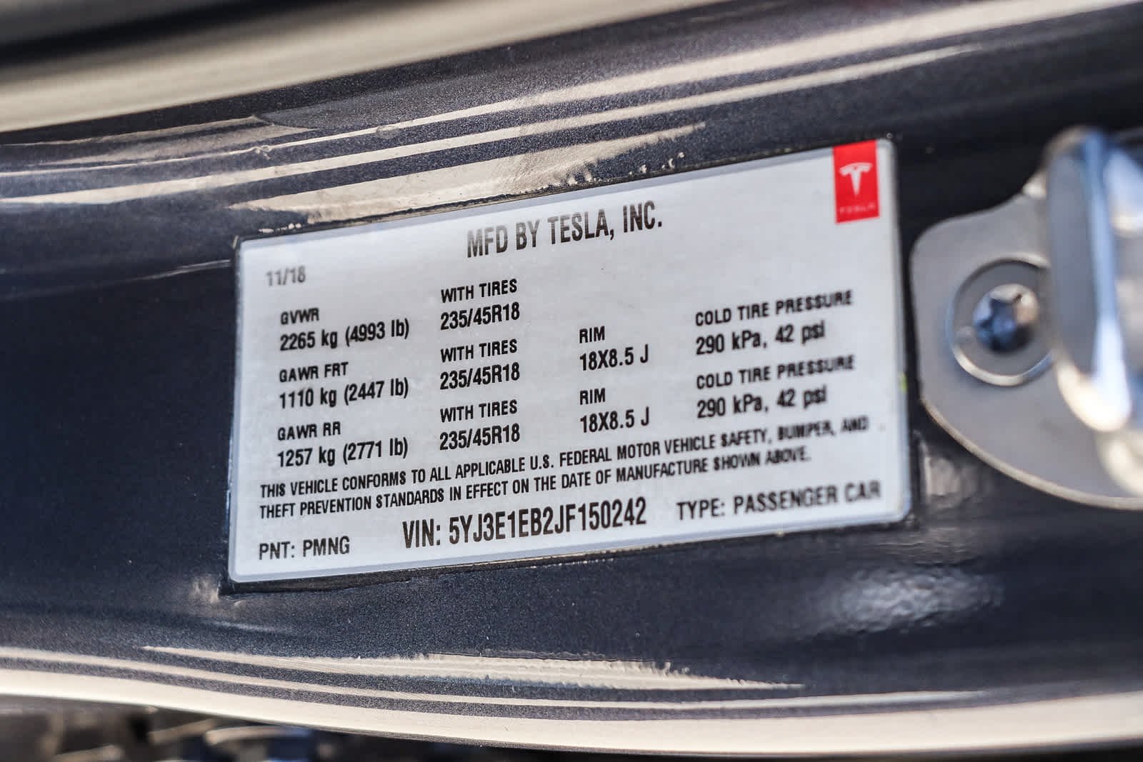 Used 2018 Black Tesla Long Range Battery image 27