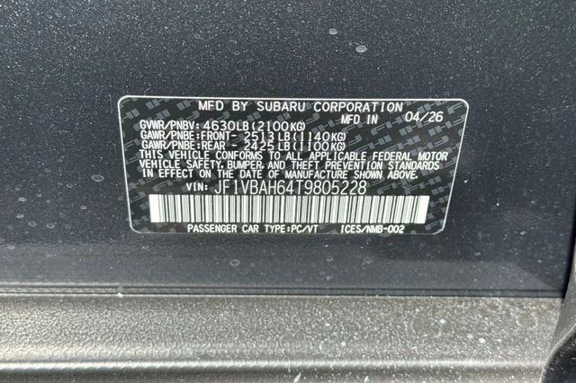 New 2026 MAGNETITE GRAY METALLIC Subaru Premium image 25