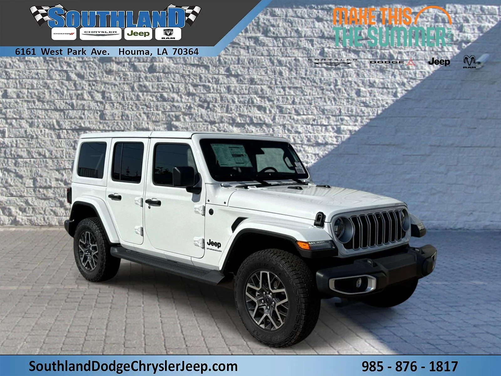 New 2026 Bright White Clear-Coat Exterior Paint Jeep Sahara image 1