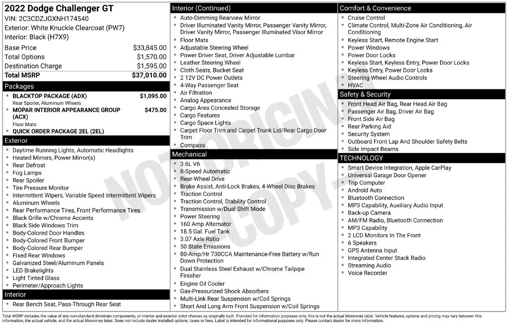 Used 2022 White Dodge GT image 6