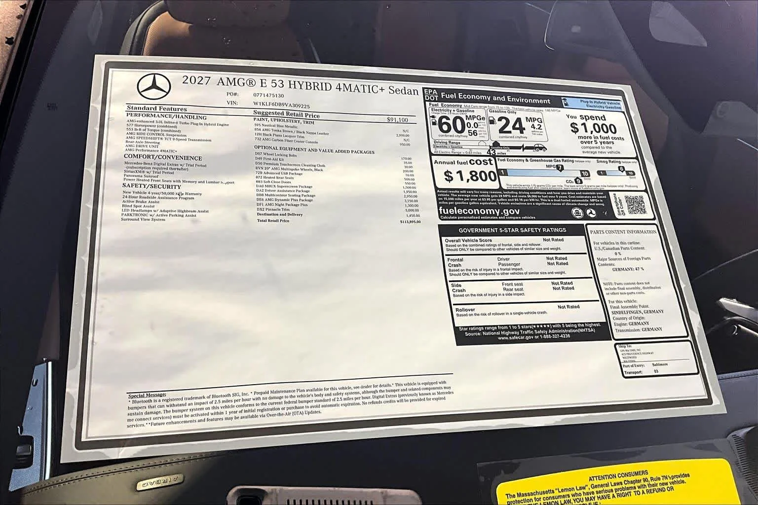 New 2027 Nautical Blue Metallic Mercedes-Benz AMG® E 53 Hybrid image 18