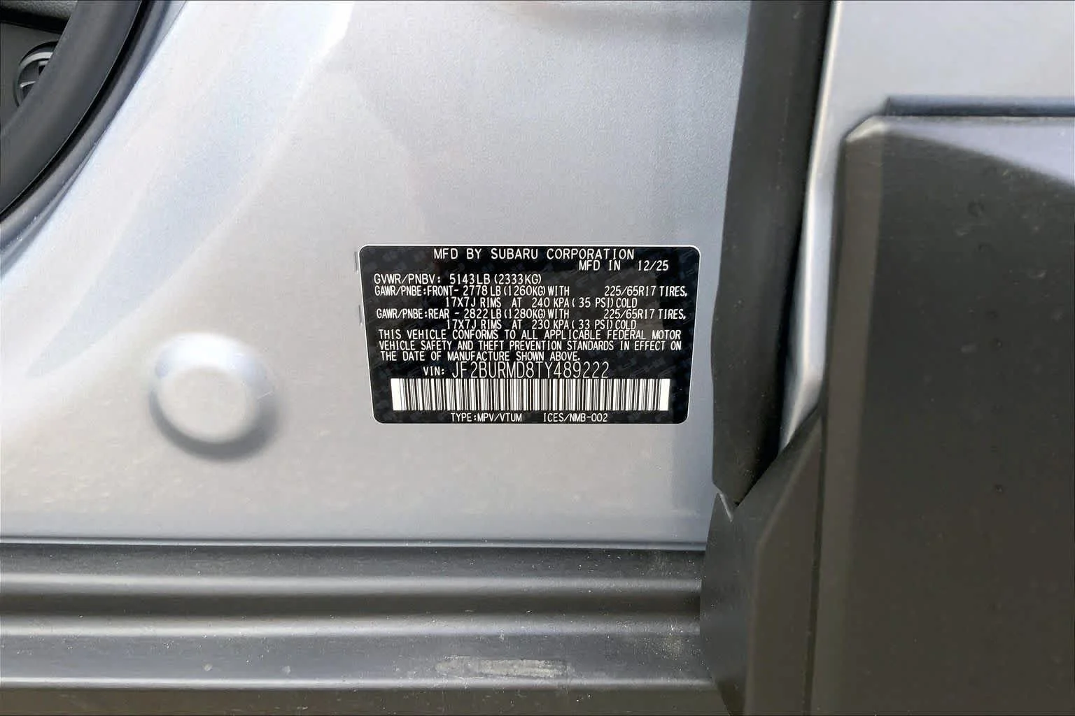 New 2026 ICE SILVER METALLIC Subaru Wilderness image 16