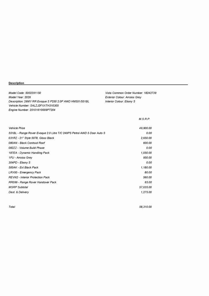 2026 LAND ROVER RANGE ROVER EVOQUE - Image 3