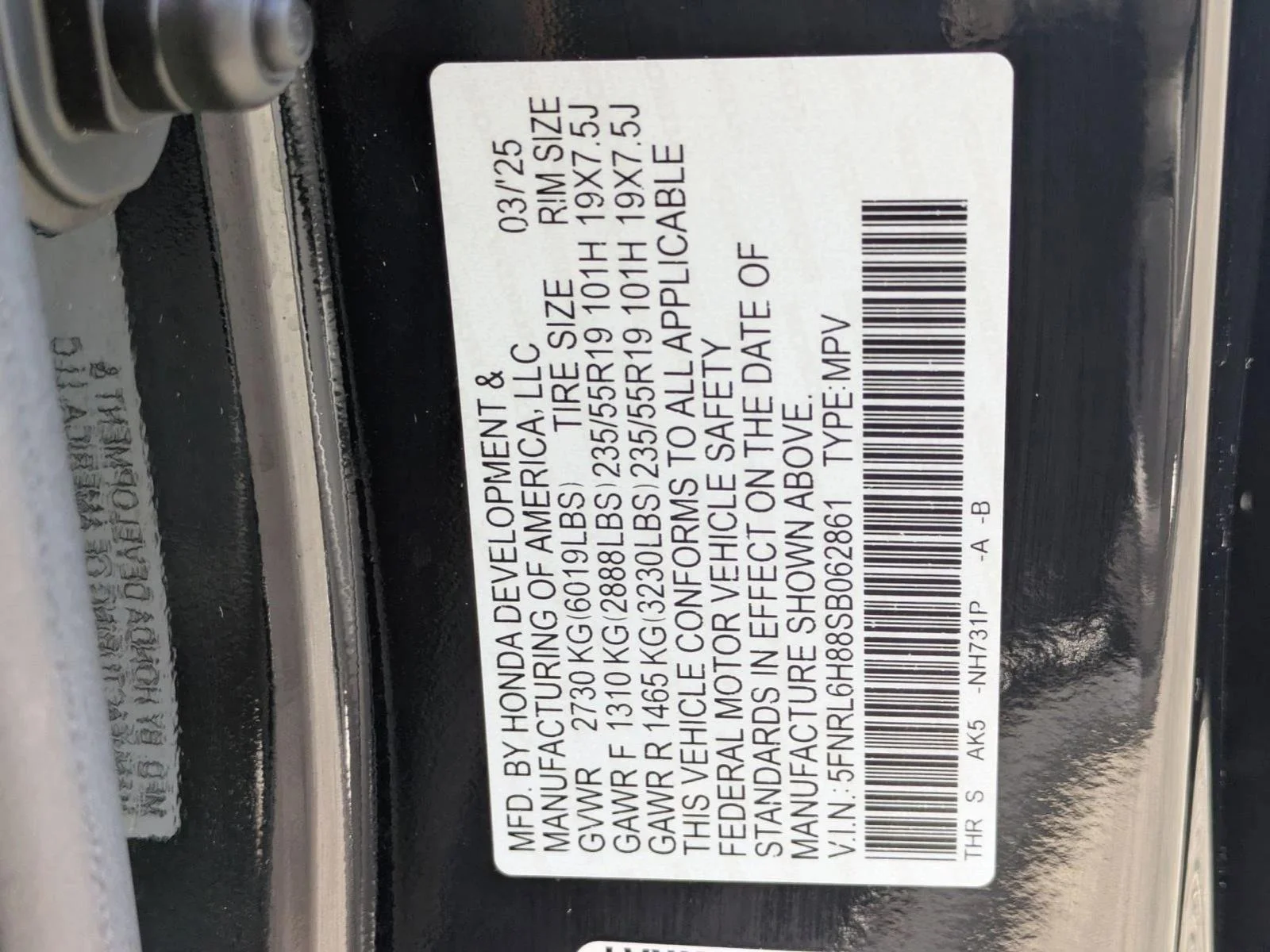 Used 2025 Crystal Black Pear Honda Touring image 27