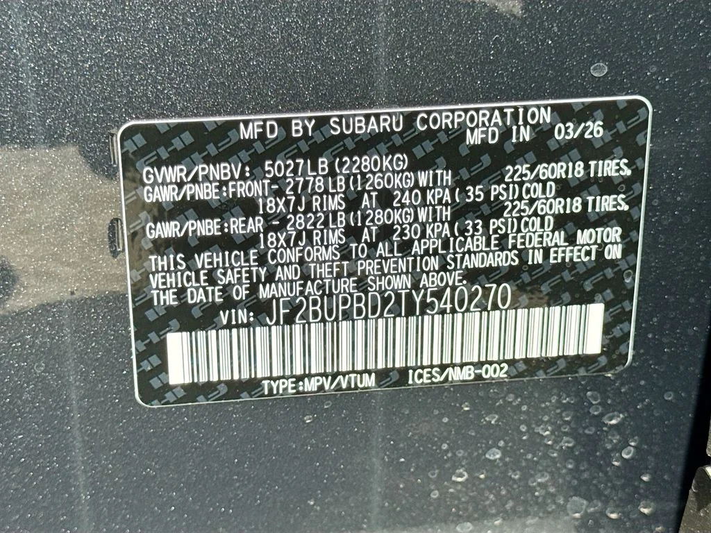 New 2026 MAGNETITE GRAY METALLIC Subaru Premium image 43