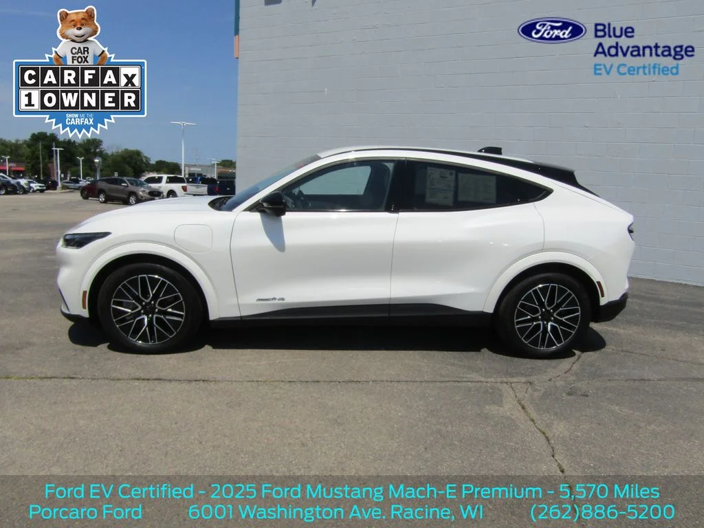 Certified 2025 Ford Mustang Mach-E Premium AWD with VIN 3FMTK3SU8SMA18959 for sale in Racine, WI