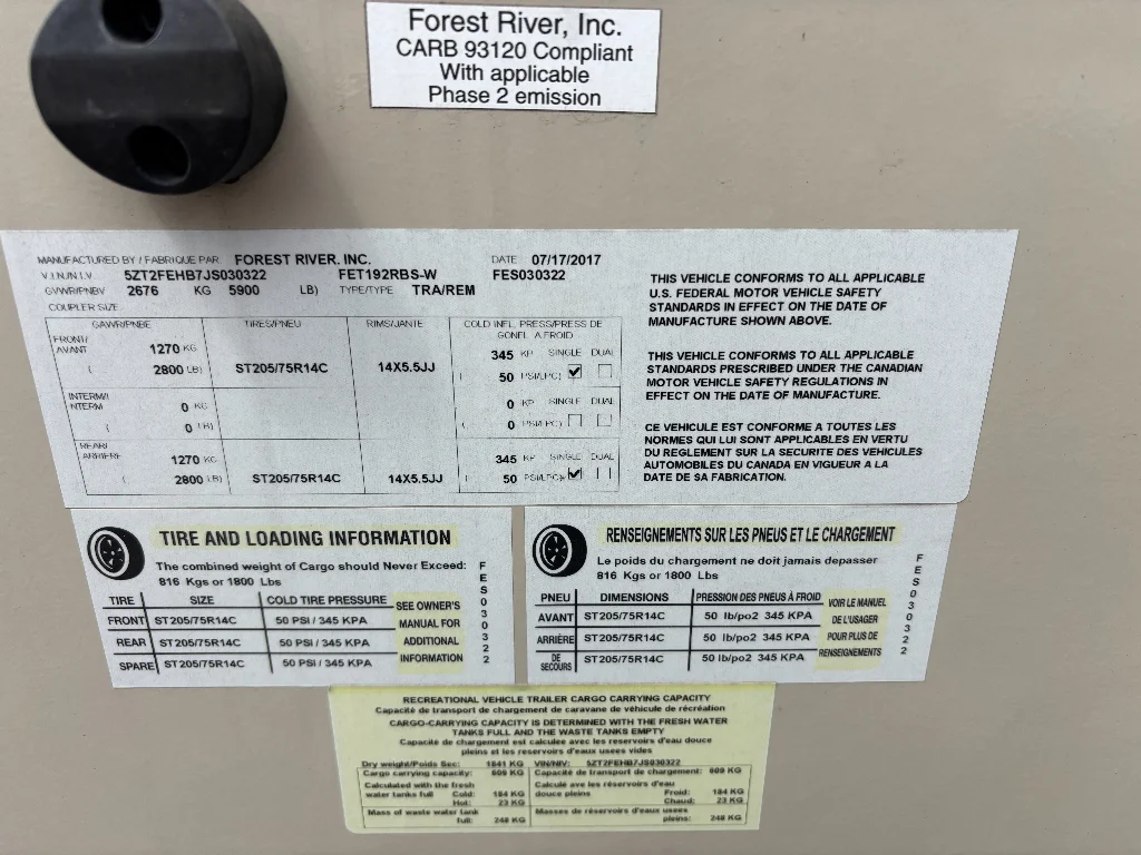Used 2018 WHITE FOREST RIVER M-192-RBS image 9