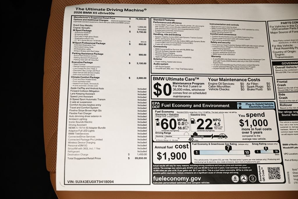 New 2026 Dravit Grey Metallic BMW xDrive50e image 26
