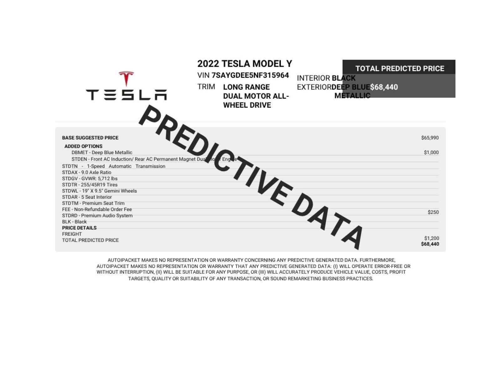 Used 2022 Tesla Model Y Long Range with VIN 7SAYGDEE5NF315964 for sale in Ontario, CA