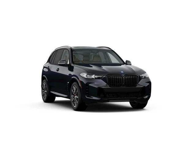 2026 BMW X5 xDrive50e in Carbon Black Metallic — front three-quarter view