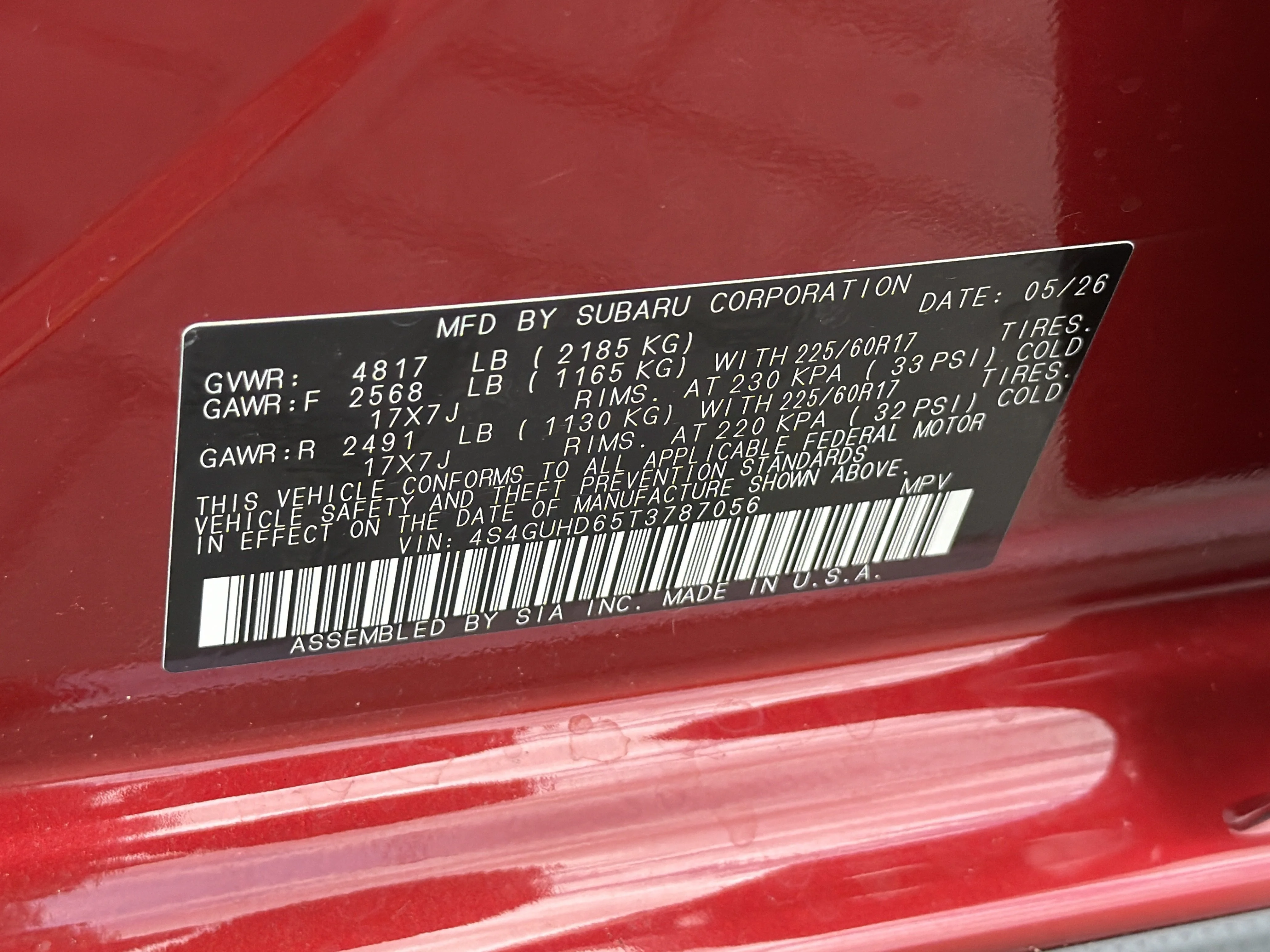 New 2026 LITHIUM RED PEARL Subaru Premium image 31