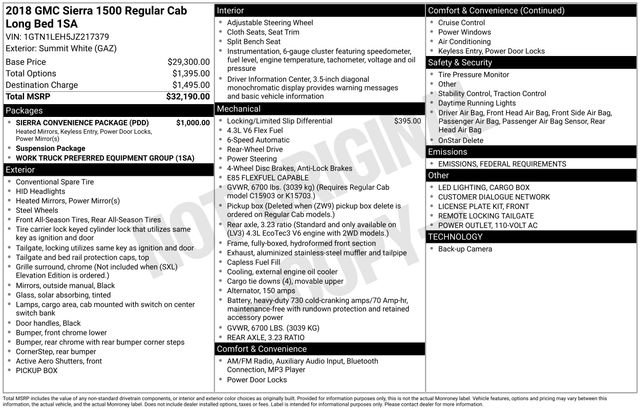 Used 2018 GMC Sierra 1500 Base with VIN 1GTN1LEH5JZ217379 for sale in Whitehall, OH