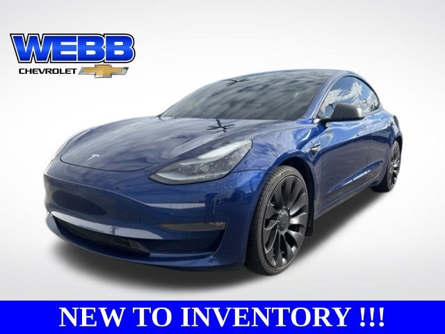 Used 2021 Blue Tesla Performance image 1