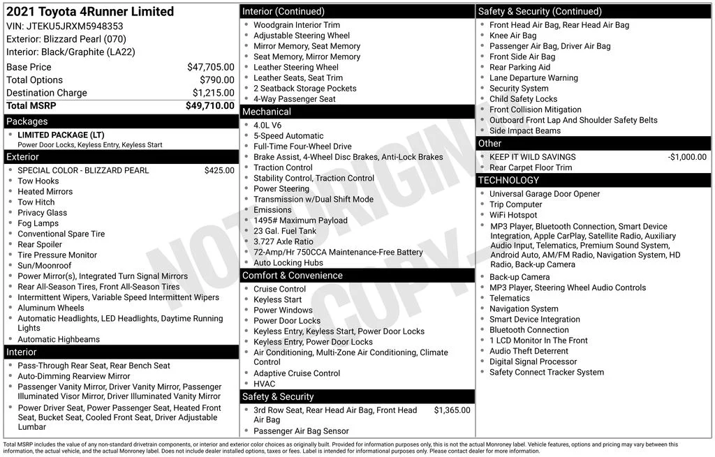 Certified Used 2021 White Toyota Limited image 7