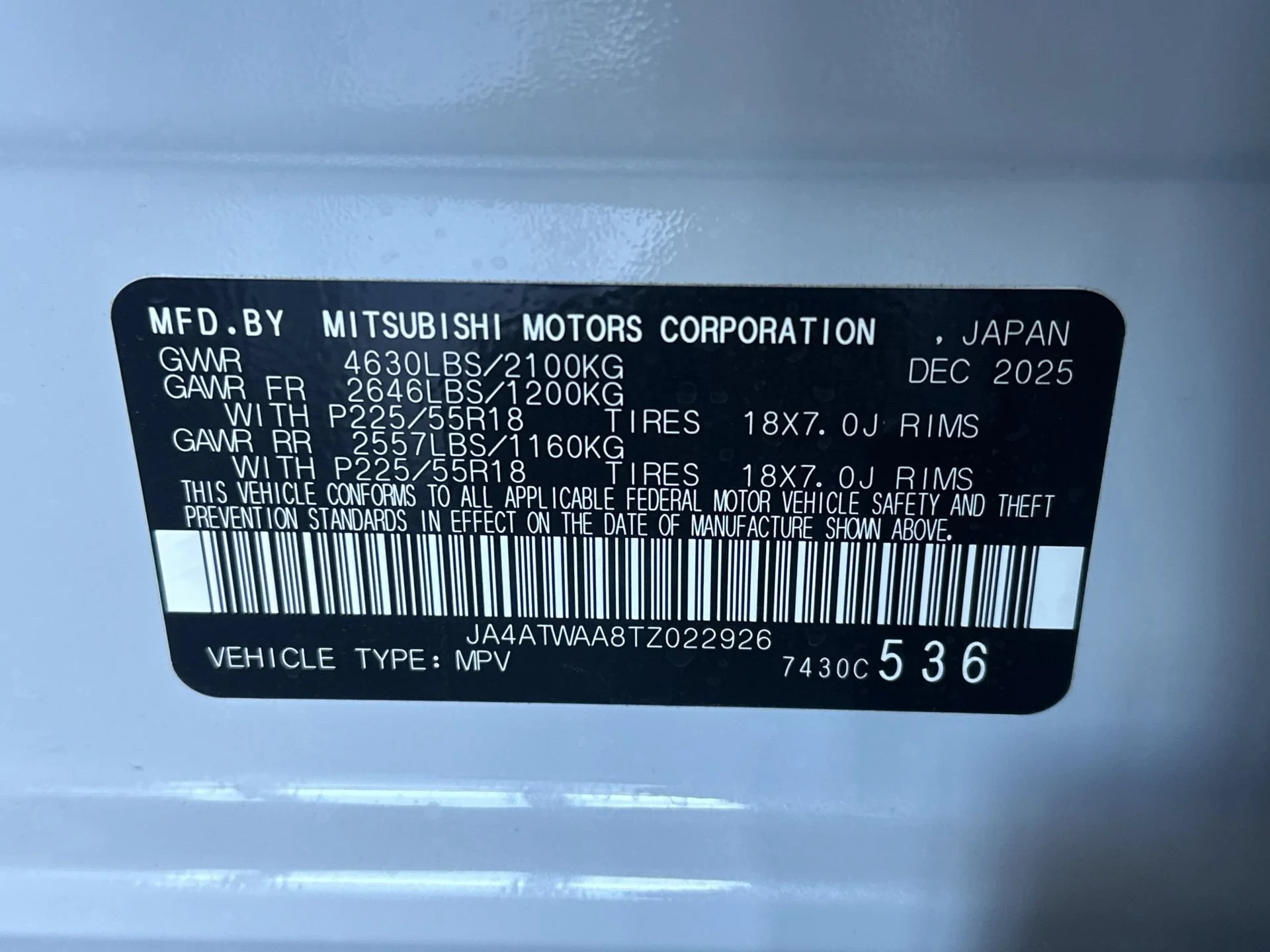 New 2026 White Diamond Mitsubishi SEL image 12
