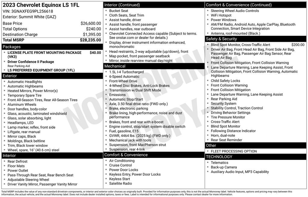 Used 2023 White Chevrolet LS image 22