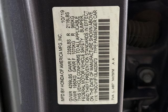 Used 2020 Modern Steel Metallic Honda LX image 31