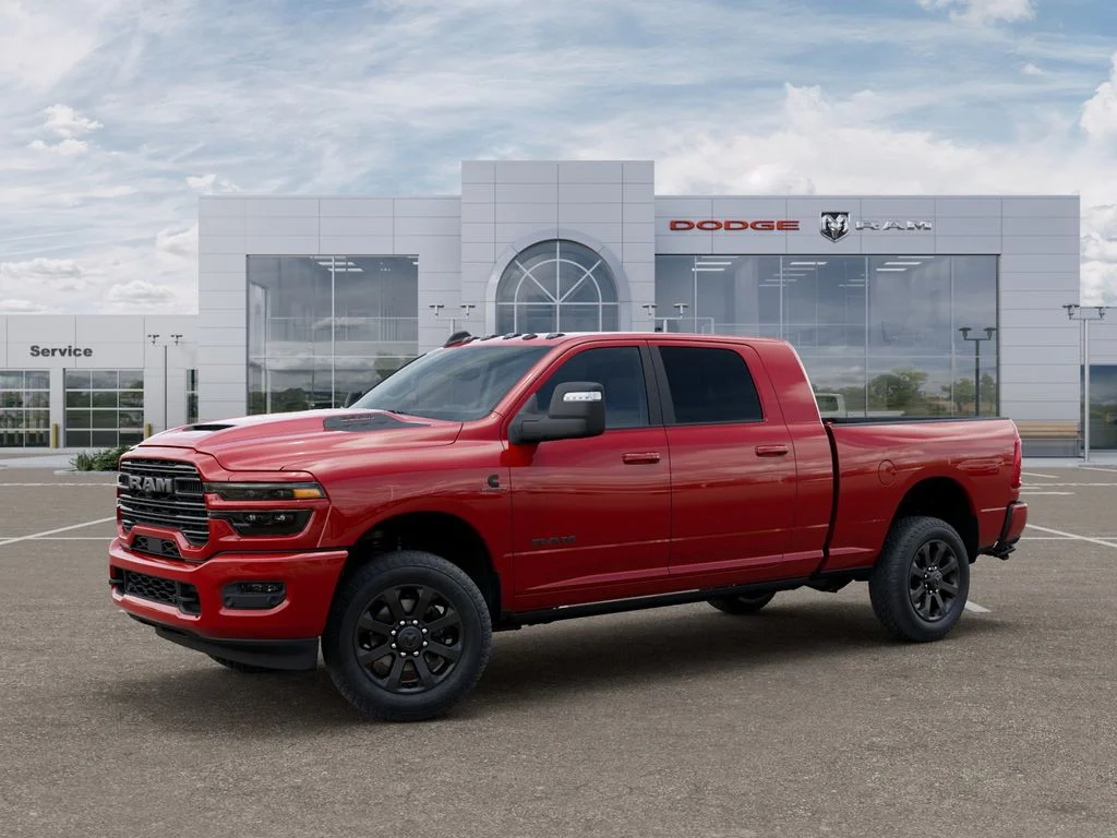 New 2026 Flame Red Clear-Coat Exterior Paint RAM Laramie image 2