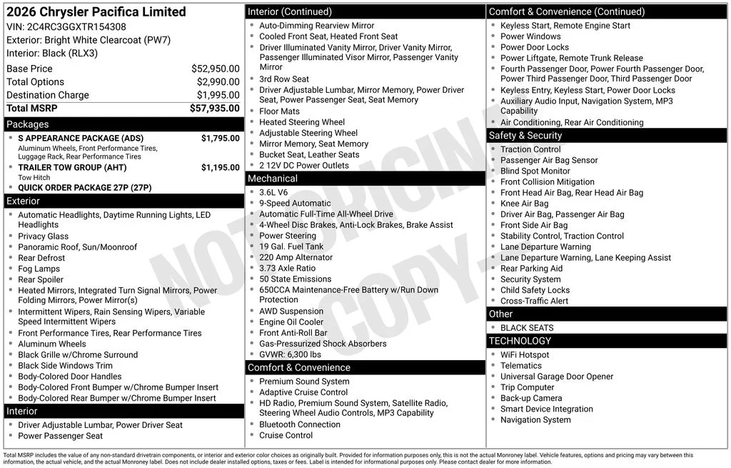 Used 2026 White Chrysler Limited image 6