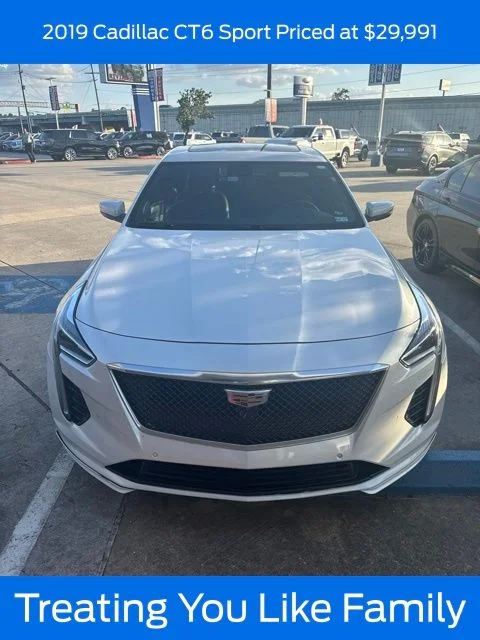 Used 2019 Crystal White Tri-Coat Cadillac 3.0L Twin Turbo Sport image 1