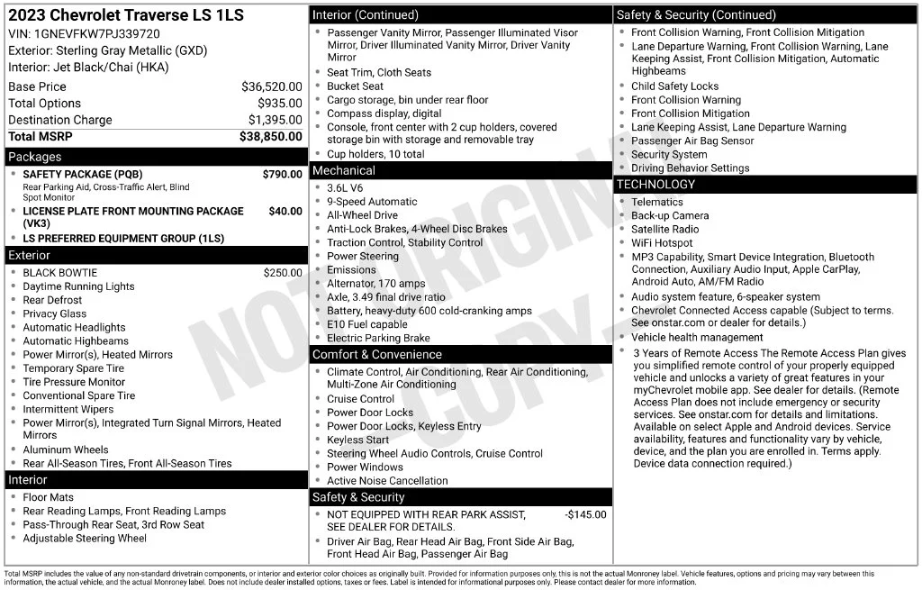 Used 2023 Sterling Gray Metallic Chevrolet LS image 2