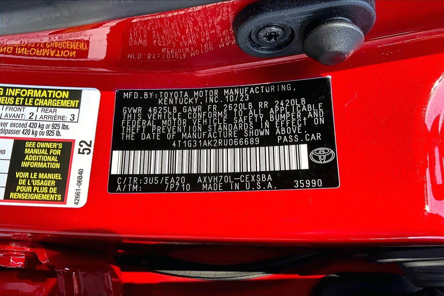 Certified Used 2024 Supersonic Red Toyota Hybrid SE image 33