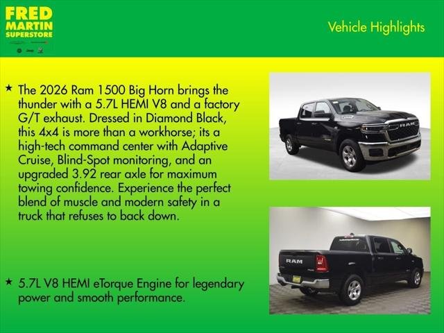 New 2026 Diamond Black Crystal Pearlcoat RAM BIG HORN image 7