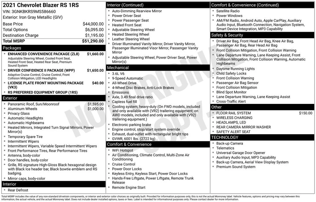 Used 2021 Gray Chevrolet RS image 6