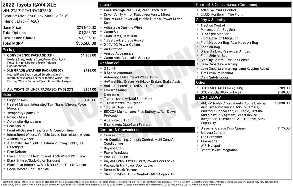 Used 2022 Black Toyota XLE image 7