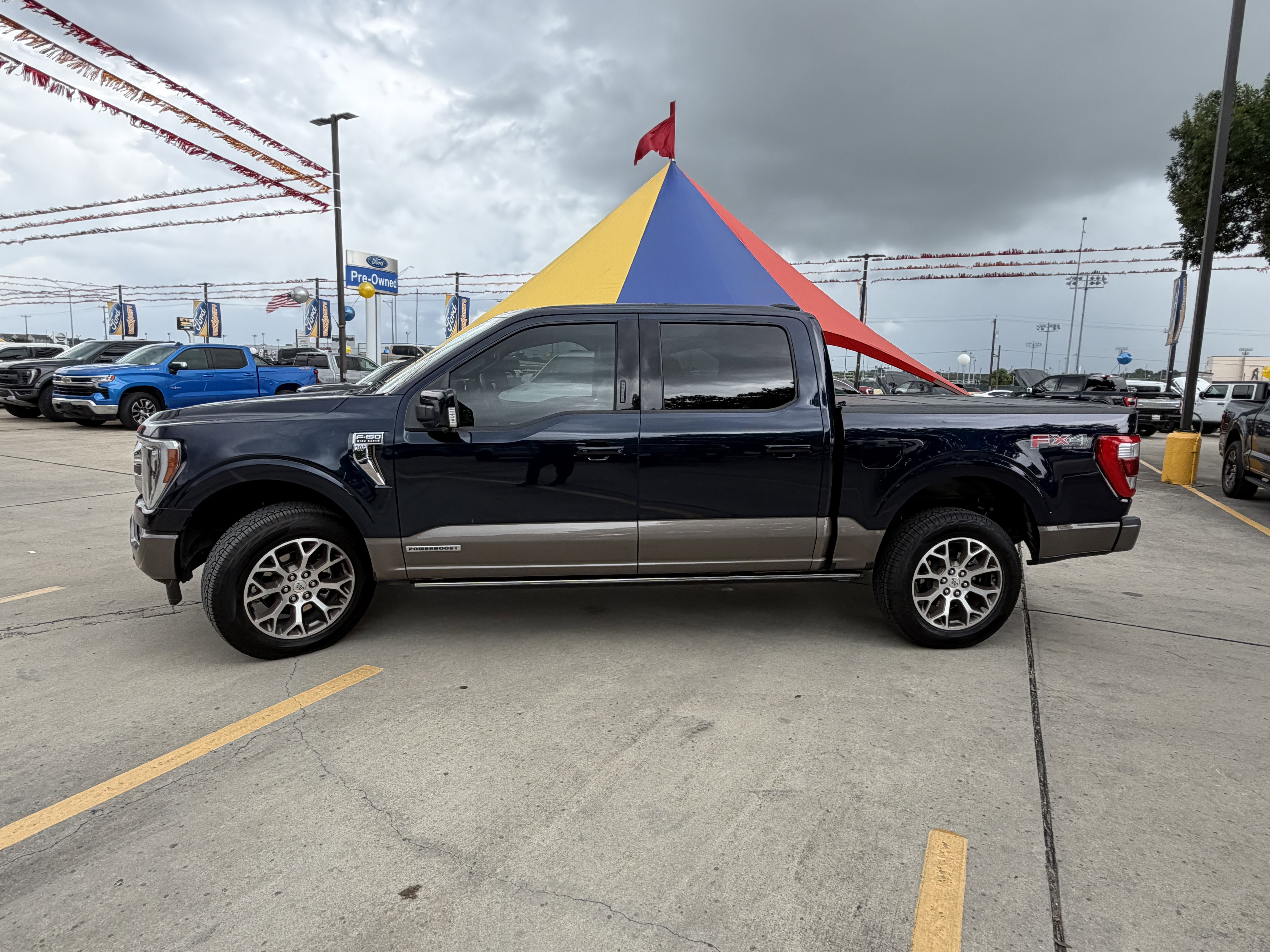 Used 2023 Antimatter Blue Metallic Ford King Ranch PowerBoost image 9