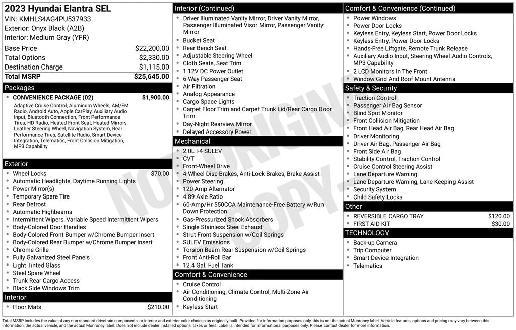 Used 2023 Black Hyundai SEL image 6