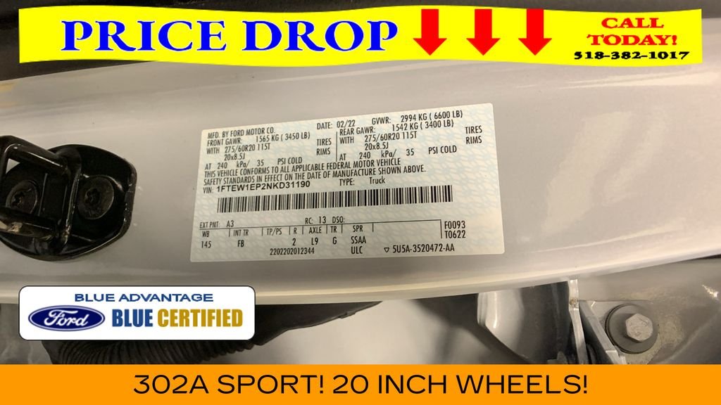 Certified Used 2022 White Metallic Ford XLT image 48