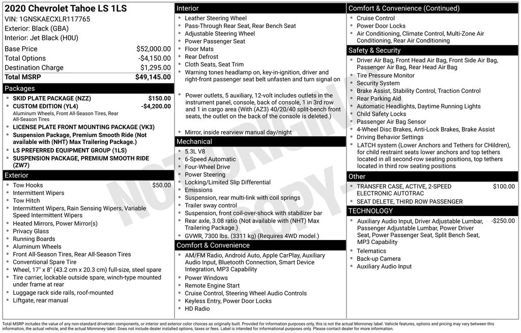 Used 2020 Black Chevrolet LS image 6