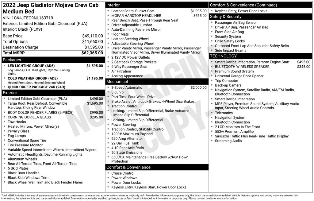 Used 2022 Limited Edition Gobi Clearcoat Jeep Mojave image 2