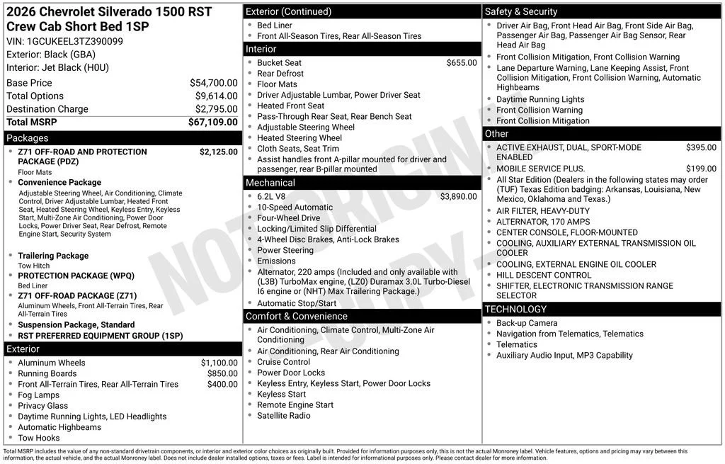 New 2026 Black Chevrolet RST image 16