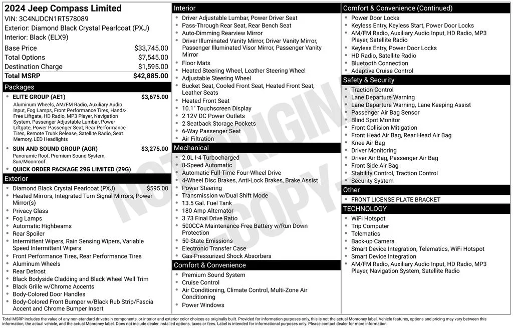 New 2024 Diamond Black Crystal Pearl-Coat Exterior Paint Jeep Limited image 6