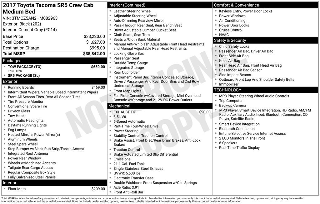 Used 2017 Black Toyota SR5 image 6