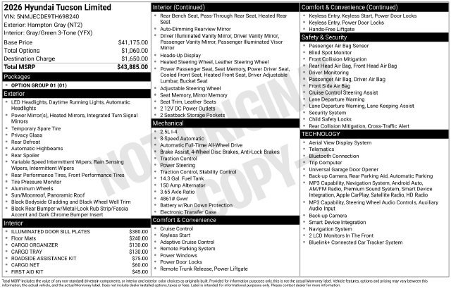 New 2026 Gray Hyundai Limited image 26