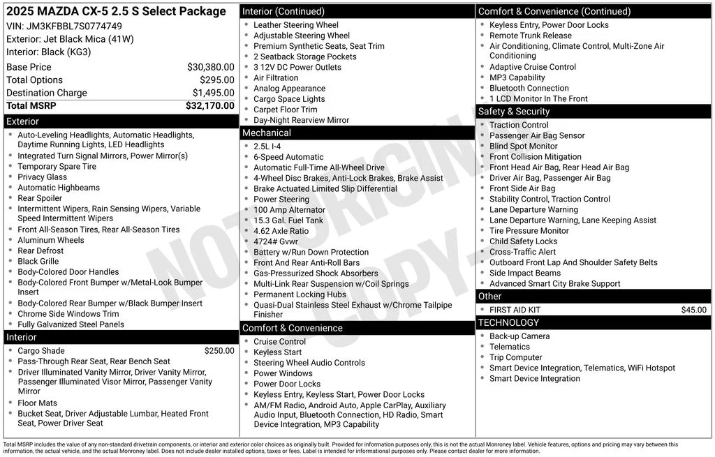 Certified Used 2025 Black Mazda 2.5 S Select Package image 37