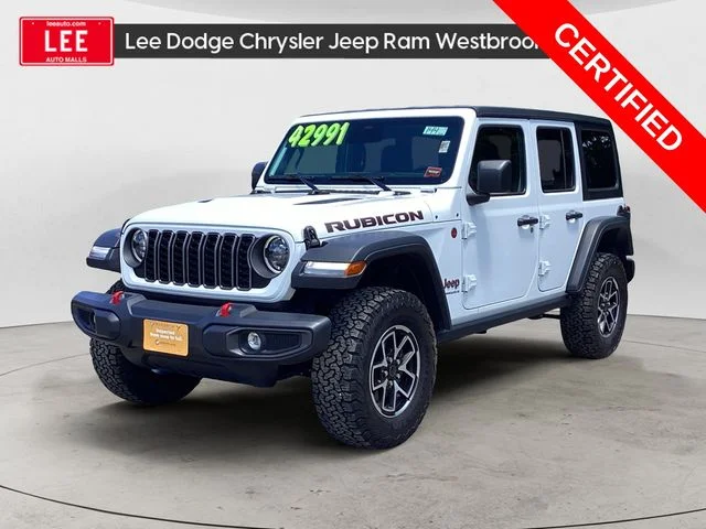 Certified Used 2025 Bright White Clearcoat Jeep Rubicon image 1
