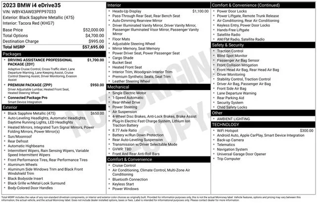 Used 2023 Black BMW eDrive35 image 48