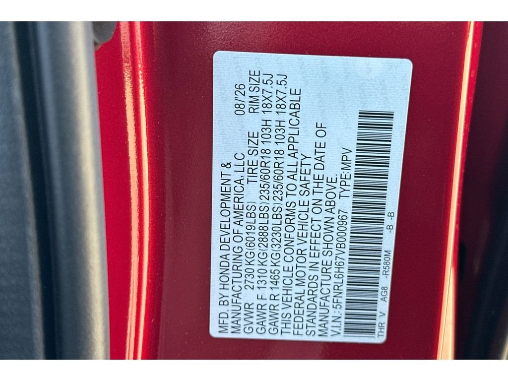 New 2027 Radiant Red Metallic II Honda EX-L image 36