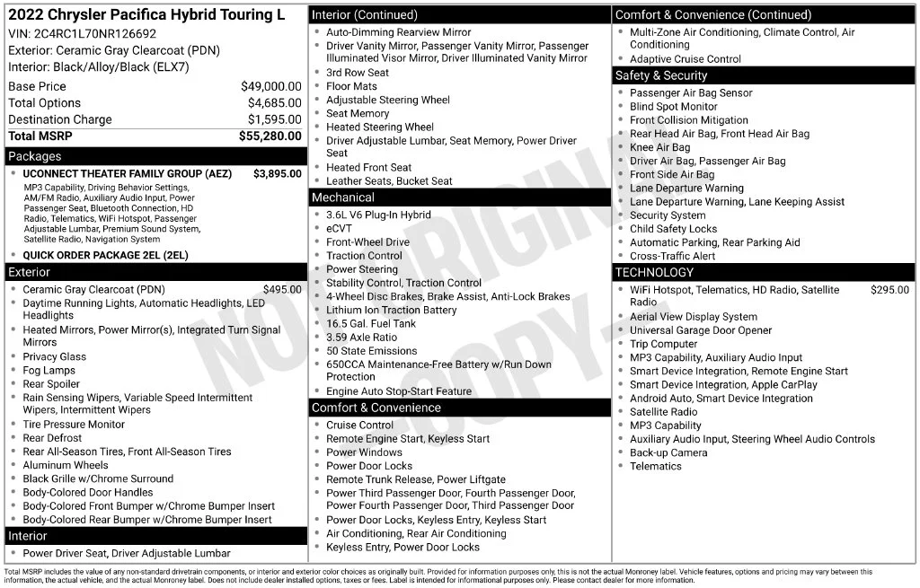 Certified Used 2022 White Chrysler Touring L image 8
