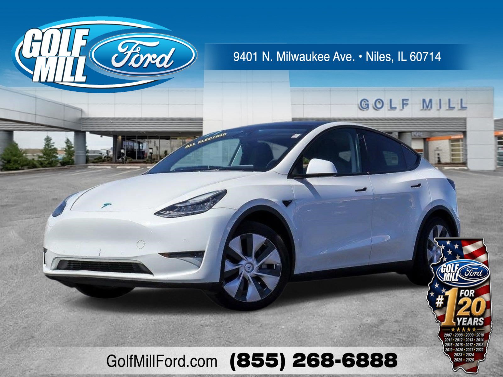 Used 2021 White TESLA Long Range image 1