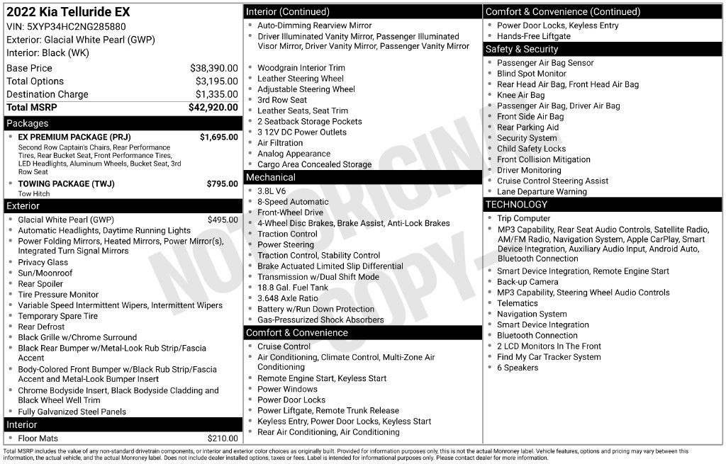 Used 2022 White Kia EX image 28
