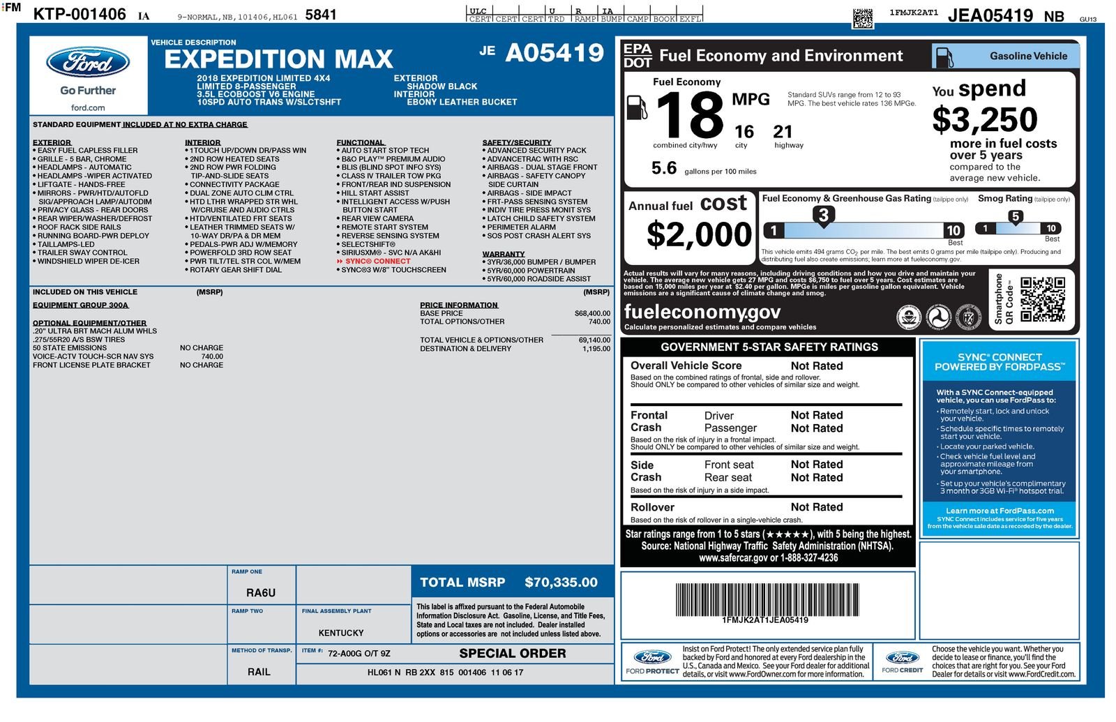 Used 2018 Black Ford Limited image 7